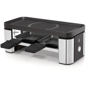 WMF Kuchenminis Parilla Racleta con Accesorios, 370 W, Cromargan/Revestimiento Antiadherente, Negro/Plateado
