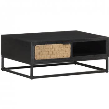 Mesa de centro de madera maciza de mango 90x60x35 cm, mesita de salón o comedor, auxiliar, mesa de café