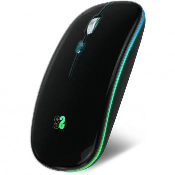 SUBBLIM Ratón Inalámbrico LED Dual Flat Bluetooth + RF Recargable Óptico 1600 DPI Negro RGB