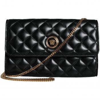 Versace Black Quilted Nappa Leather Medusa Crossbody Bag