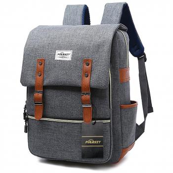 puersit Mochila Vintage Mochila para Portátil,Mochila para Portátil De 15 Pulgadas by （Gris）
