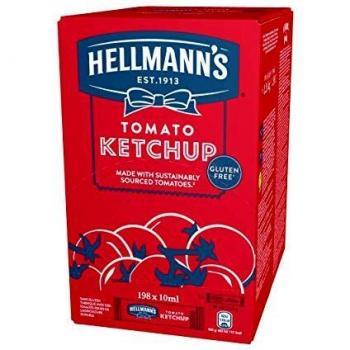 Hellmann's salsa Ketchup Sin Gluten - caja con 198 Monoporciones de 10 ml