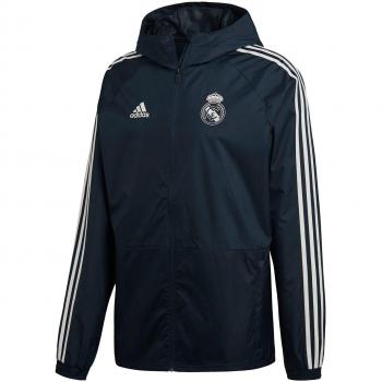 Adidas Real Rain Chaqueta, Hombre, Tech Onix/Core White, Medium