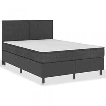 Cama box spring tela gris oscuro 160x200 cm