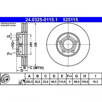 Disco de freno ATE PowerDisc 24.0325-0115.1, 1 pieza
