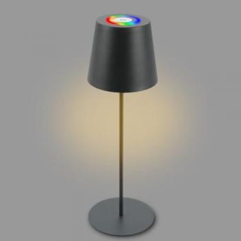 Lámpara de mesa LED recargable 7507015, antracita RGBW IP44 con touch dimmer