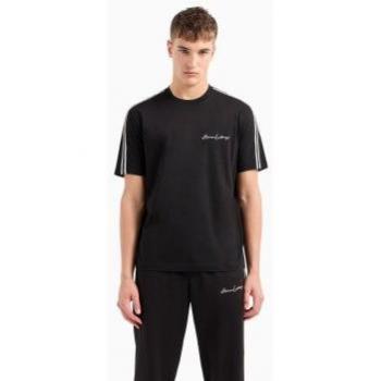 Camiseta Casual de Algodón Armani Exchange para Hombre, Corte Estándar, Manga Corta, Color Negro, Talla XXL