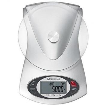 Medisana KS 220 - Báscula de cocina digital con temporizador, temperatura y hora, color gris
