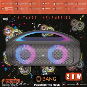 Altavoz Potente Inalámbrico Bluetooth 20W con Luces RGB Dynamic - Modelo RS-980