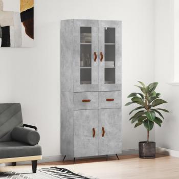 Armario de hormigón gris 69,5x34x180 cm madera multicapa