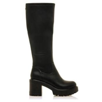 Botas de Tacón para Mujer Mustang Emeline 52851 con Piso Grueso, Suela Dentada y Cierre con Cremallera en Negro