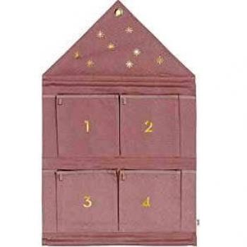 Ferm Living Calendario de Adviento de Navidad, algodón, Rosa, 50 cm
