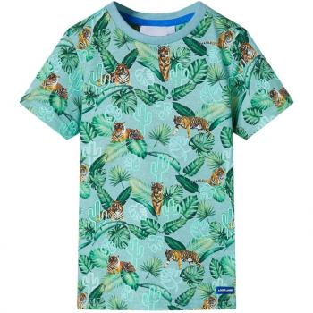 Camiseta infantil verde claro mélange 92