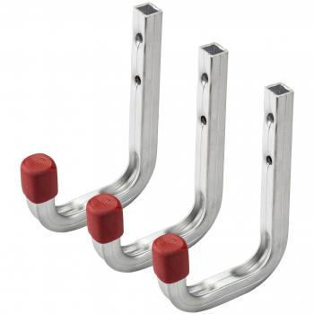 3 x Colgador Universal „OrgaTech“ Gancho de Pared Colgadero de Acero Cincado / 80 x 120 mm / Capacidad de Carga 45 kg