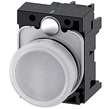 Siemens Luz piloto LED 22mm IP20 Avisador luminoso 230V CA Blanco Lámpara señalización blanco lente lisa LED Tornillo