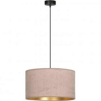Lámpara colgante Jari de tela, 1 luz, color rosado-oro