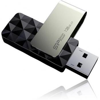 Silicon Power Blaze B30 - Memoria USB 3.0 de 128 GB, giratorio, color negro