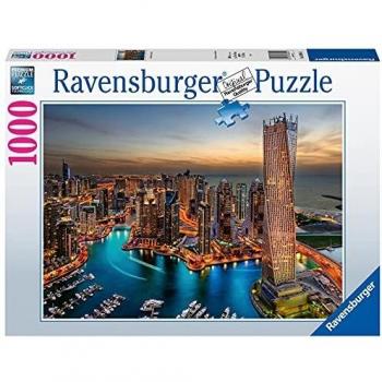 Ravensburger Puzzle 1000 Piezas, Dubai Marina por la Noche, Colección Fotos y Paisajes, Puzzle para Adultos, Rompecabezas Ravensburger [Exclusivo en Amazon]