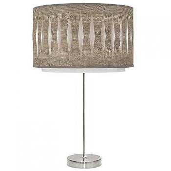 Lámpara de Sobremesa Alta Alexandra Niquel y Madera Gris 61x30x30 cm