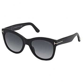 Tom Ford Wallace FT0870 01B 54 Cat Eye Women's Sunglasses, Black/Gray Gradient, Size: One Size, 54mm