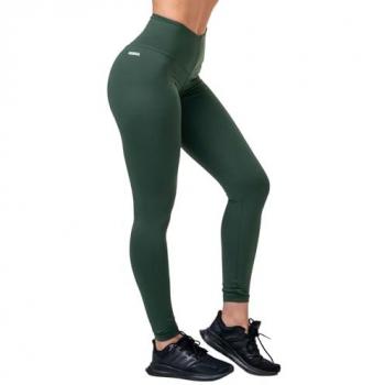 Nebbia Mallas De Cintura Alta Classic Hero 570, Leggings largos de mujer, color negro y verde oscuro, transpirables, cintura alta, talla L