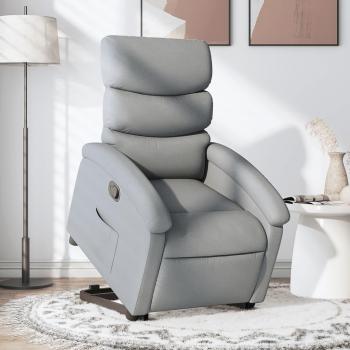 Sillón reclinable elevable en tela gris claro Vidaxl