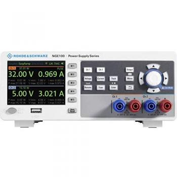 Rohde & Schwarz NGE102B - Fuente de alimentación de laboratorio, 2 salidas, voltaje ajustable de 0 a 32V, corriente máxima de 0 a 3A, potencia total de 66W