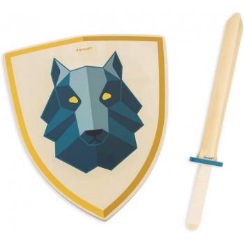 Set de Caballero Lobo - Janod 03170 JU03170, juego de mesa para niños, incluye figuras de caballeros y accesorios, fomenta la creatividad y la imaginación, recomendado para edades a partir de 4 años