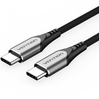 Cable USB-C 2.0 Vention 1m Trenzado Gris 60W 480Mbps Macho a Macho