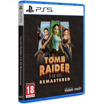 Tomb Raider I-III Remastered para PlayStation 5, incluye los juegos Tomb Raider I, II y III remasterizados, lanzamiento el 24/09, versión PAL España, nuevo y precintado