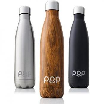POP Design Botella de Agua, Mantiene Bebidas frías por 24h y Calientes por 12h, Acero Inoxidable con Aislamiento en vacío, Tapón Anti Goteo y Anti Sudor, 500 ML, Zebrana