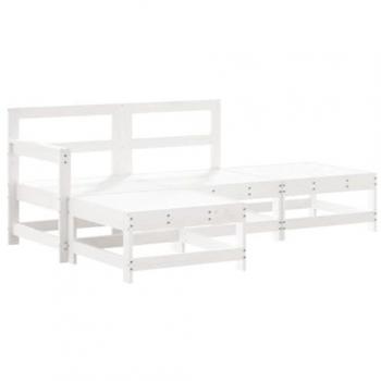 vidaXL 4 Piece Garden Lounge Set White Solid Wood Pine