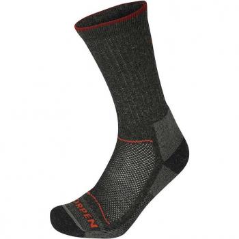 Calcetines unisex Merino Hiker 2 Pack Eco Lorpen - Talla XL, color gris y negro-rojo
