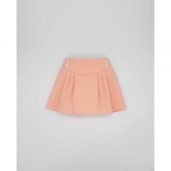 Falda de sarga naranja con elegante canesú para bebé niña