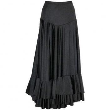 Falda negra con volantes para flamenco, Taille 8:119-136CM