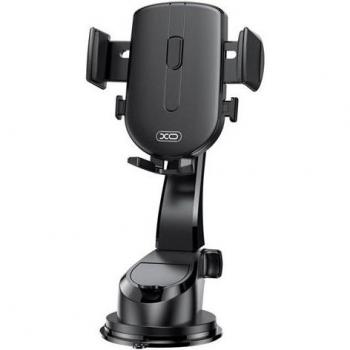 Soporte para Coche de Smartphone con Ventosa, 360º Giratorio, Color Negro
