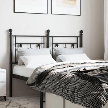 Cabecero de metal negro 120 cm Vidaxl Negro con estructura metálica, acabado en color negro, dimensiones de 120 cm de ancho, diseño moderno y elegante, fácil instalación