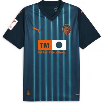 Camiseta de Manga Corta Unisex para Niños 2ª Equipación Valencia CF 2023-2024 - Azul Marino - Tamaño S
