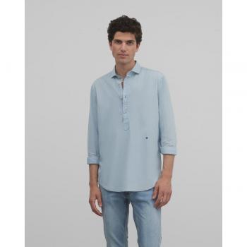 Camisa sport denim azul claro para Hombre