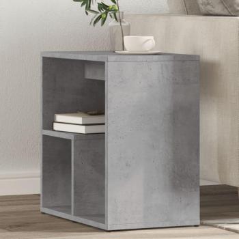 Mesa auxiliar de hormigón gris 50x30x50 cm con madera contrachapada multicapa