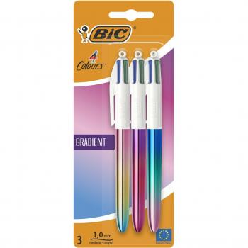 Pack de 3 bolígrafos BIC 4 Colores Degradado
