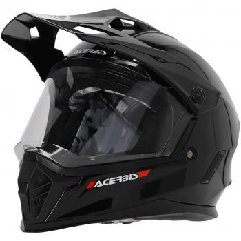 Acerbis Casco Adventure Rider Junior Dual Negro - Casco de motocross juvenil, color negro, diseño dual, ligero y resistente, ventilación óptima, interior acolchado y desmontable para fácil limpieza