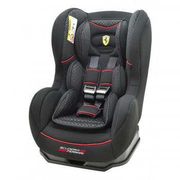 Mycarsit - Silla de coche ferrari grupo 0+/1 de 0 a 18 kg con proteciónes laterales - fabricación 100% francesa - 3 estrellas test tcs - reposa cabeza y asiento acolchados