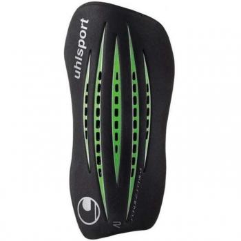 uhlsport Schienbeinschoner Tibia Plate - Espinilleras de fútbol, Color Negro, Talla L