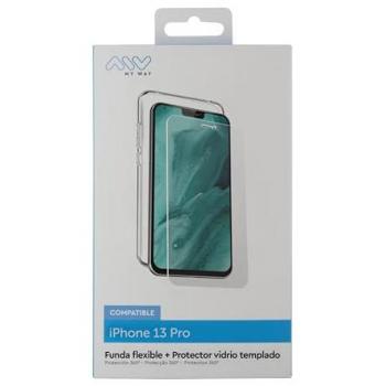 Funda Myway Compatible con Apple iPhone 13 Pro + Protector de Pantalla de Vidrio Templado Plano