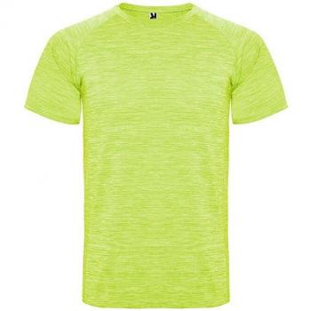 Camiseta técnica de niño Roly Austin manga corta space dye estilo ranglan