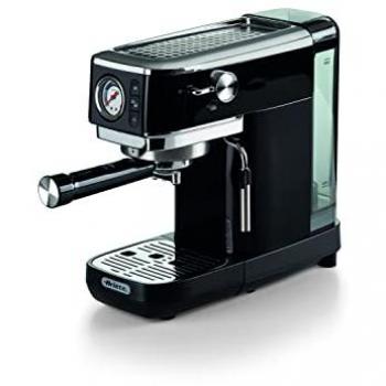 Cafetera Espresso Ariete 1381 con Manómetro, 1300 W, Capacidad 1,1 L, Presión 15 Bar, Compatible con Café Molido y Cialdas ESE, Negro