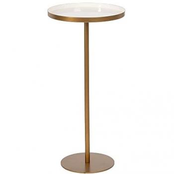 Mesa auxiliar 40 x 40 x 85 cm Dorado Blanco Hierro