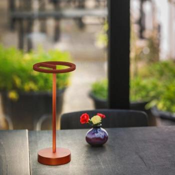 Lámpara de mesa LED recargable Vinolina One óxido 2,5W 125lm IP54 altura 33 cm 2700K