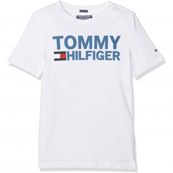 Tommy Hilfiger Essential Graphic tee S/s, Camiseta para Niños, Blanco